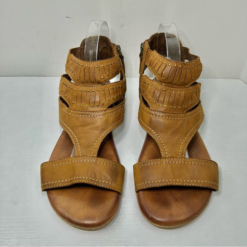ROAN Bed Stu Charla Tan Brown Leather Strappy Sandals Size 10 - Picture 2 of 16